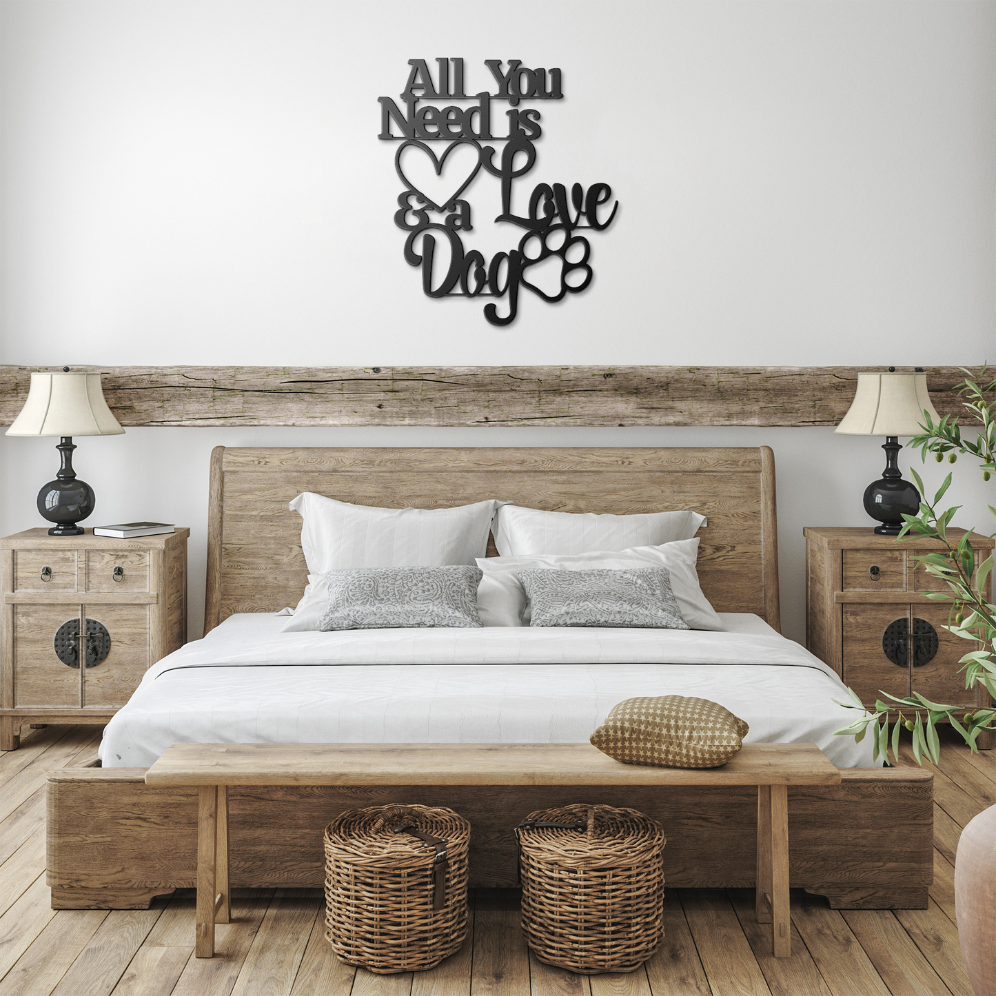 "All You Need is Love & a Dog" Metal Wall Art