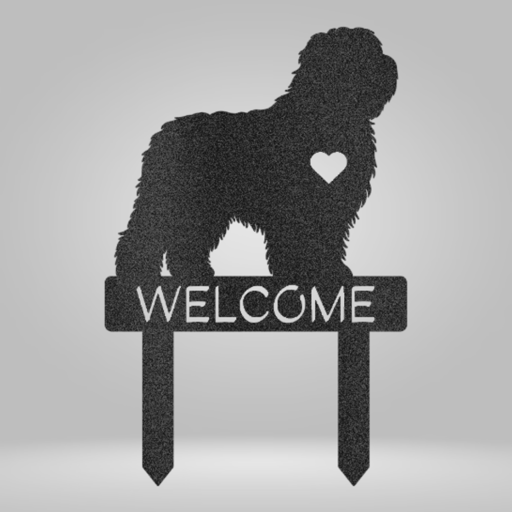 Old English Sheepdog Welcome Garden Stake