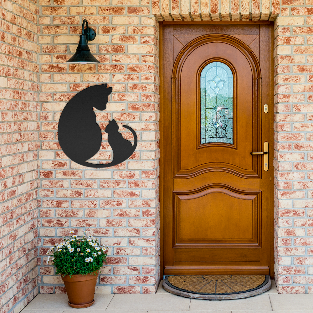 Cat & Kitten Metal Wall Art
