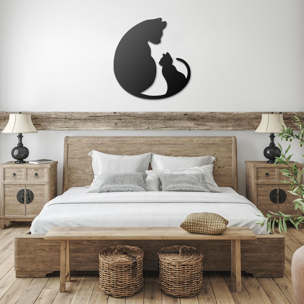Cat & Kitten Metal Wall Art