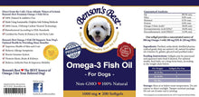 Load image into Gallery viewer, Omega-3 Fish Oil for Dogs - 1000 mg Softgels
