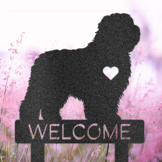 Old English Sheepdog Welcome Garden Stake