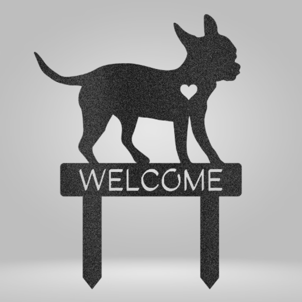 Chihuahua Welcome Garden Stake