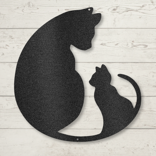 Cat & Kitten Metal Wall Art