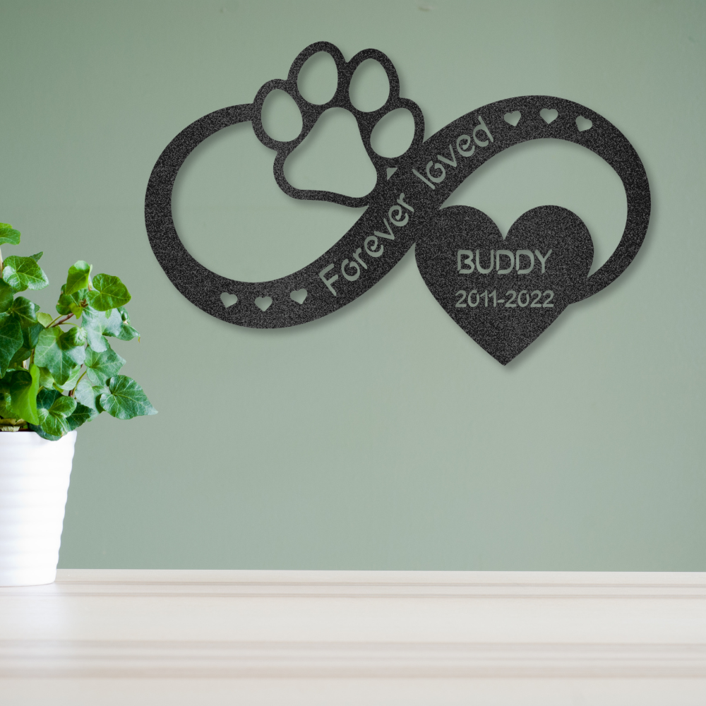 Custom Pet Memorial Infinity Sign Metal Wall Art