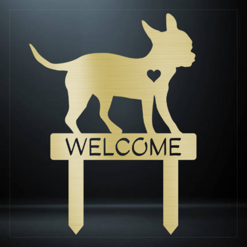 Chihuahua Welcome Garden Stake