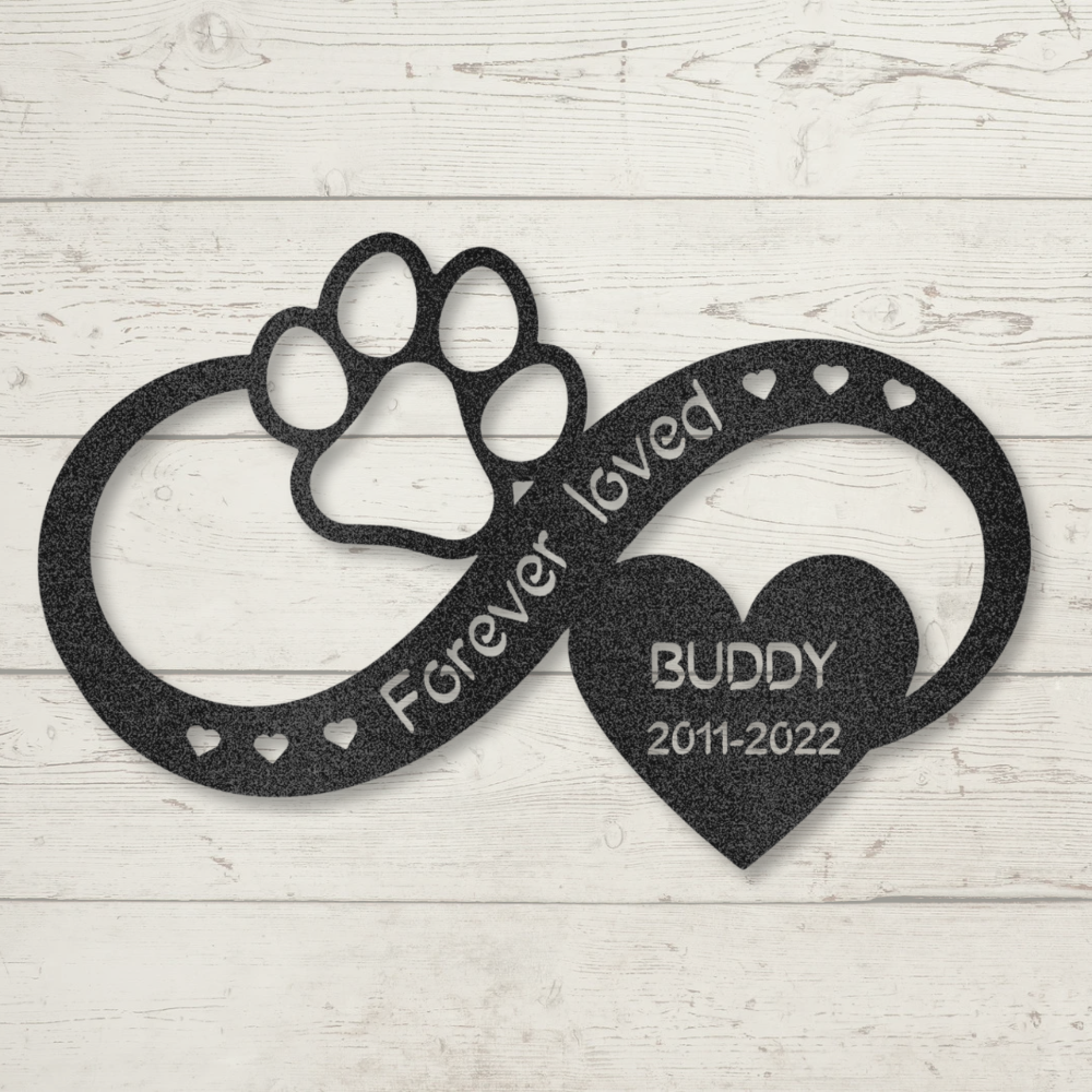 Custom Pet Memorial Infinity Sign Metal Wall Art