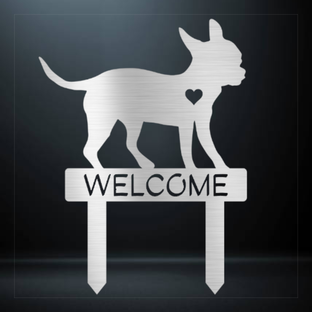 Chihuahua Welcome Garden Stake