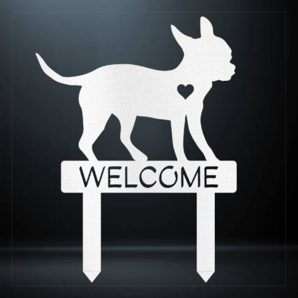 Chihuahua Welcome Garden Stake